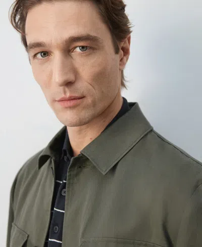 Mango Men's Ruched-back Lyocell Jacket In Green