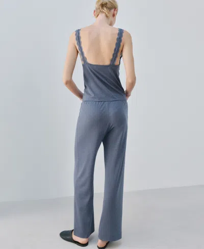 Mango Women's Basic Long Lyocell Trousers In Blue