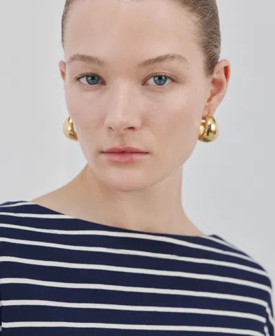 Mango Stripe Boatneck Sweatshirt In Blue