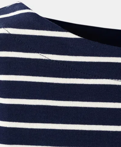 Mango Stripe Boatneck Sweatshirt In Blue