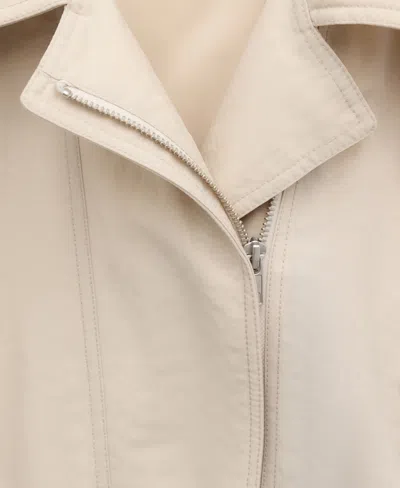 Mango Oversize Gathered Hem Jacket In Neutral