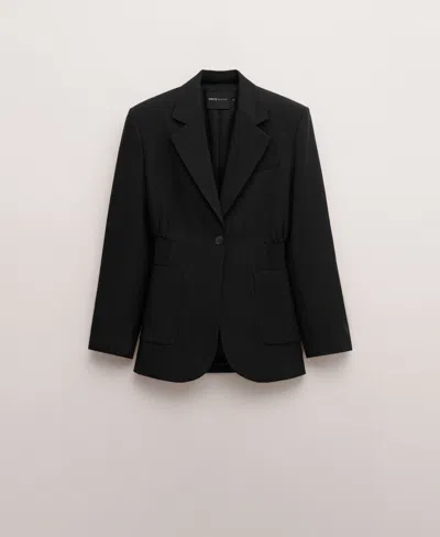 Mango Fitted Jacket In Black