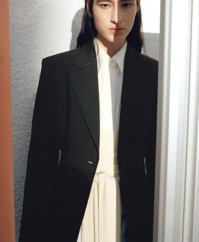 Mango Fitted Jacket In Black