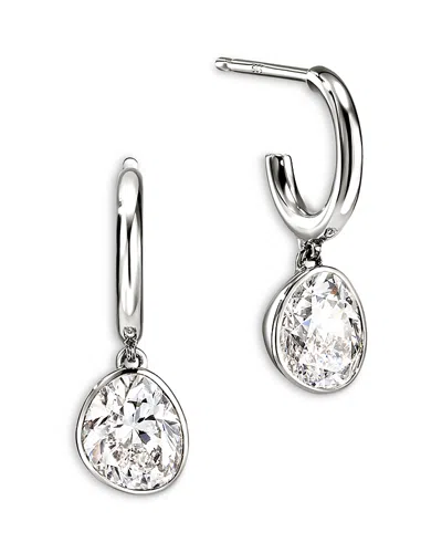 John Hardy Sterling Silver Jh Lovestruck Lab Grown Diamond Solitaire Dangle Hoop Earrings In Metallic
