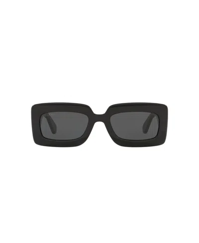 Gucci Oversized Rectangular Acetate Sunglasses In Black