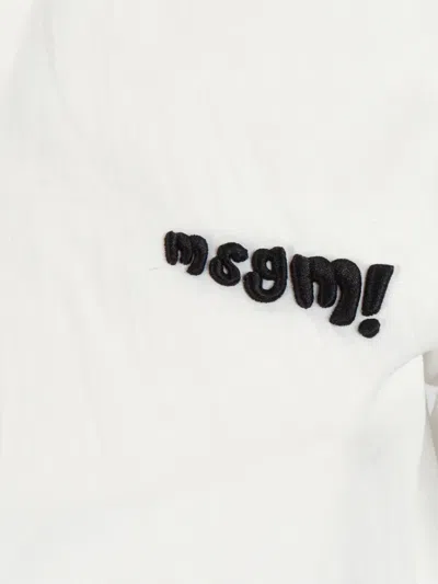 Msgm Wrinkled Poplin Shirt In Multi