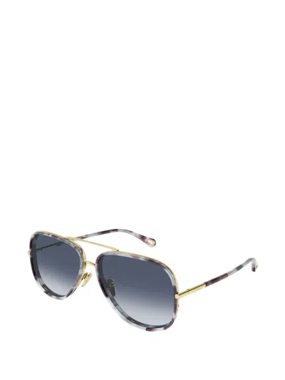 Chloé 53mm Gradient Aviator Sunglasses In Gold
