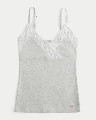 Hollister Wrap Lace Trim Layering Cami In Blue