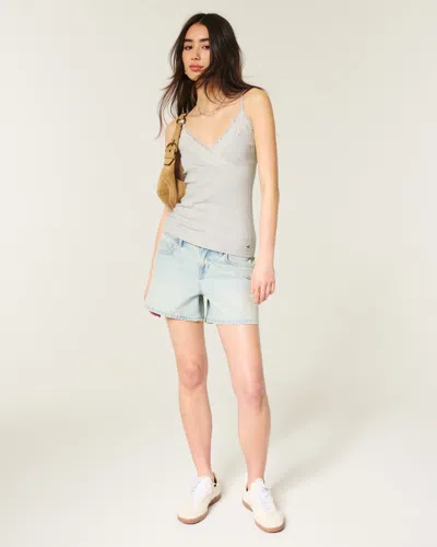 Hollister Wrap Lace Trim Layering Cami In Blue