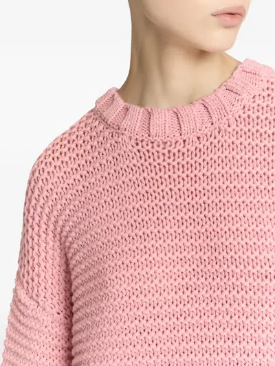 Malo Emma Cashmere Chainette Knit Crewneck Sweater In Pink