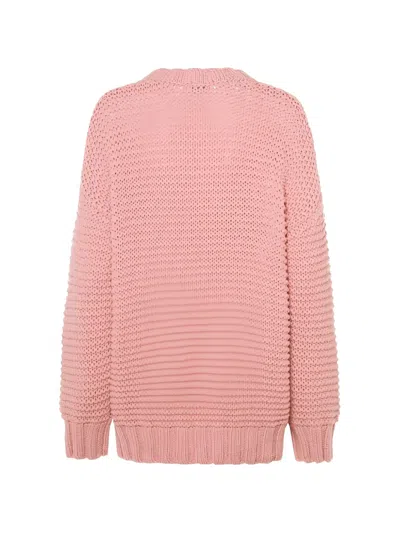 Malo Emma Cashmere Chainette Knit Crewneck Sweater In Pink