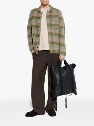 Allsaints Mens Sunbaked Pink Adler Checked Wool And Alpaca-blend Cardigan In Multi