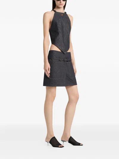 Courrèges Flap-pocket Mini Skirt In Blue