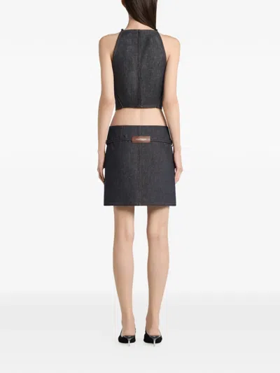 Courrèges Flap-pocket Mini Skirt In Blue