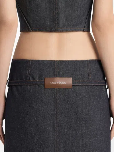 Courrèges Flap-pocket Mini Skirt In Blue