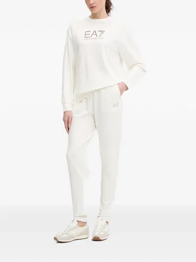 Ea7 Logo-print Tracksuit In White