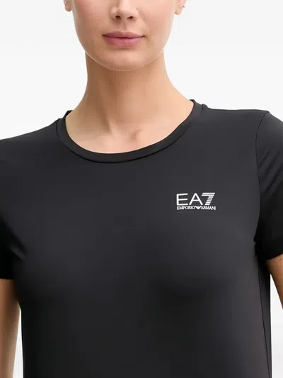 Ea7 Logo-detail T-shirt In Black