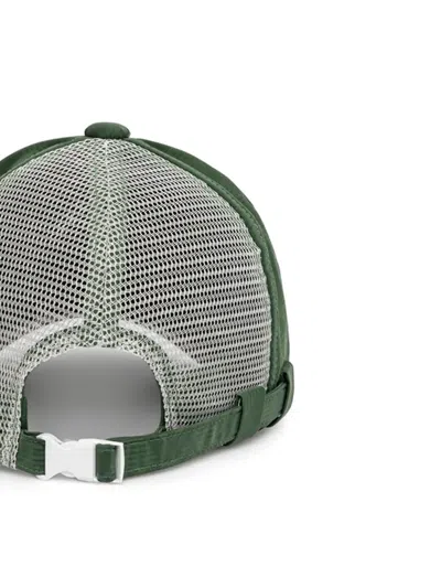Armani Exchange Logo-plaque Patterned Hat In Green