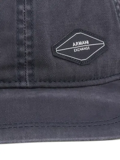 Armani Exchange Logo Patch Baseball Cap In Gray