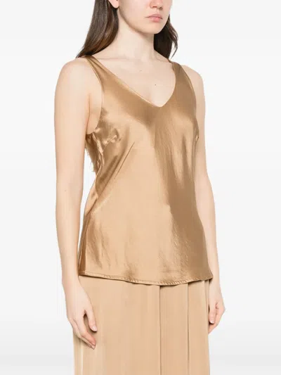 Dixie V-neck Top In Brown