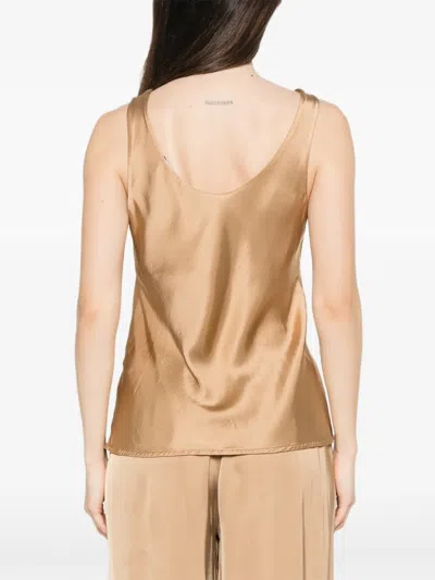 Dixie V-neck Top In Brown