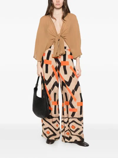 Dixie Tie-front Top In Brown