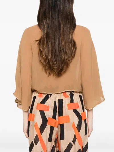 Dixie Tie-front Top In Brown