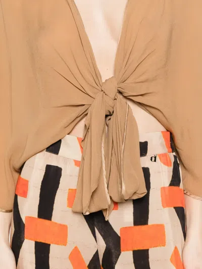 Dixie Tie-front Top In Brown