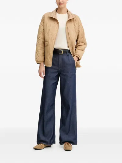 Benetton Quilted Flap-pocket Jacket In Neutral
