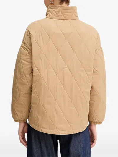 Benetton Quilted Flap-pocket Jacket In Neutral