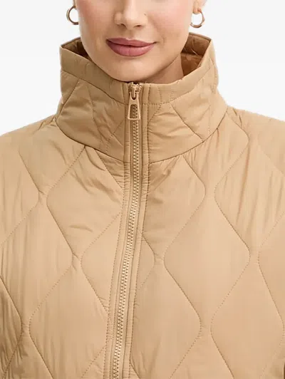Benetton Quilted Flap-pocket Jacket In Neutral