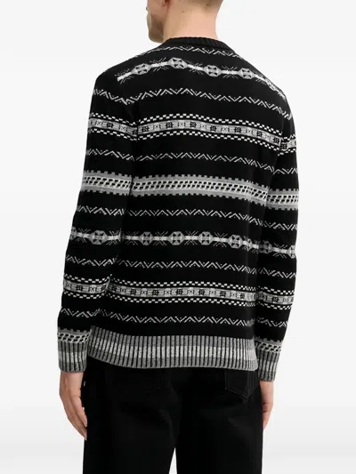Benetton Patterned Sweater In Black