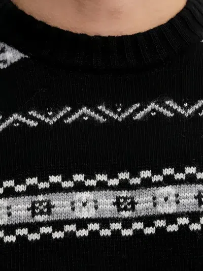 Benetton Patterned Sweater In Black