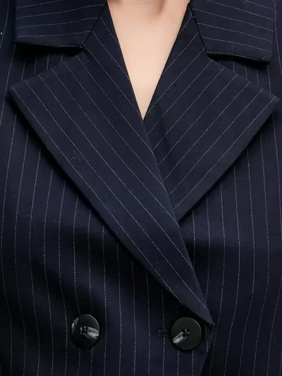 Benetton Pinstripe-pattern Buttoned Vest In Blue