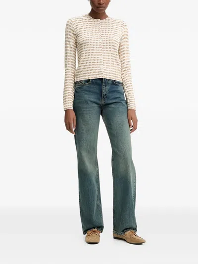 Benetton Buttoned Sweater In Neutral