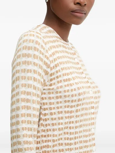 Benetton Buttoned Sweater In Neutral