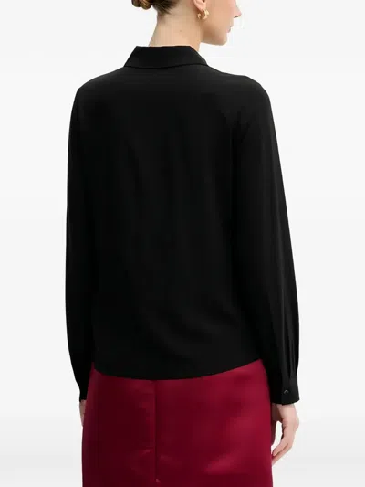 Benetton Buttoned Collared Shirt In Black