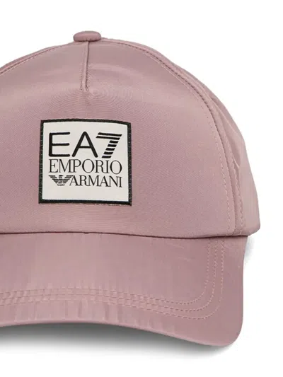 Ea7 Logo-patch Hat In Pink