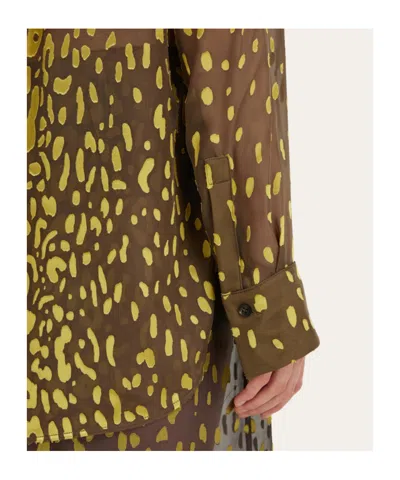 Ferragamo Devoré Georgette Shirt In Green