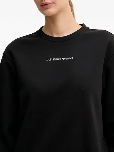 Ea7 Logo Sweatshirt In Black