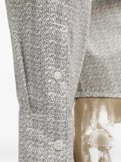 Armani Exchange Patterned Shirt In White