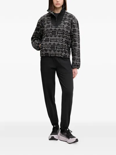 Columbia Patterned Zip-up Top In Black