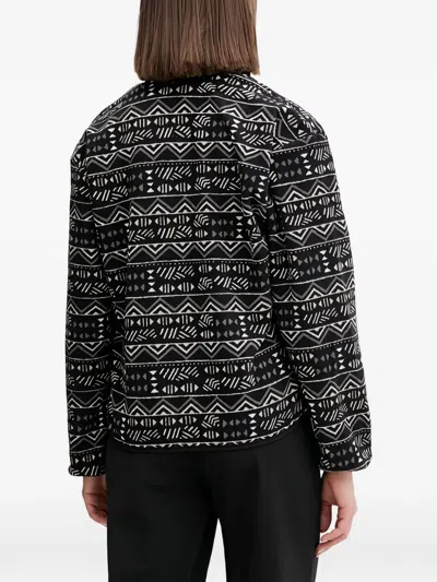 Columbia Patterned Zip-up Top In Black