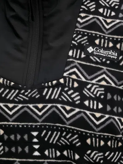 Columbia Patterned Zip-up Top In Black
