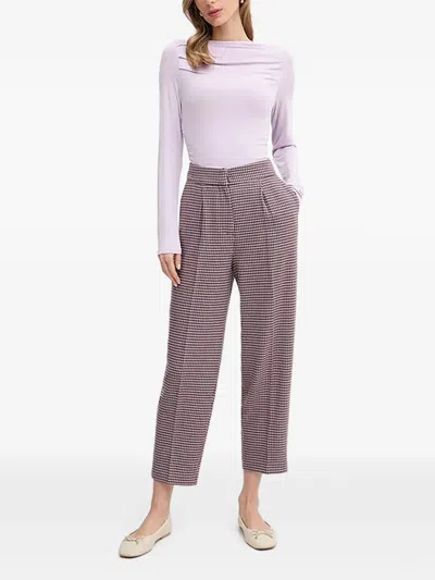 Benetton Houndstooth-pattern Trousers In Pink