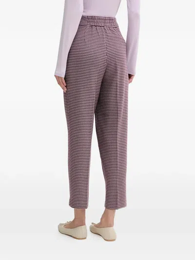 Benetton Houndstooth-pattern Trousers In Pink