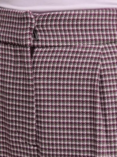 Benetton Houndstooth-pattern Trousers In Pink