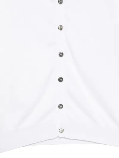 Alpha Studio Buttoned Cardigan In White