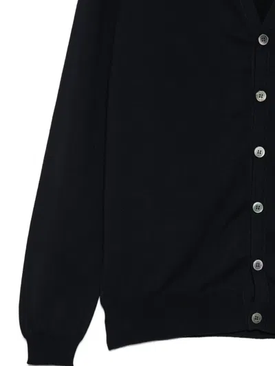 Alpha Studio Buttoned V-neck Cardigan In Black