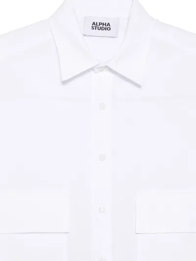 Alpha Studio Flap-pocket Shirt In White